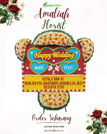 Papan Bunga Pernikahan Girian Weru Dua